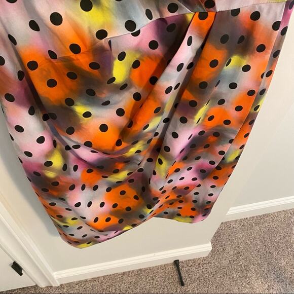 Lela Rose Red Pink Yellow Polka Dot Sheath Mini Dress 12 - Picture 14 of 16